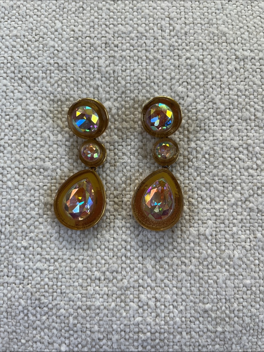 J. Crew Gold-Tone Teardrop Aurora Crystal Earrings
